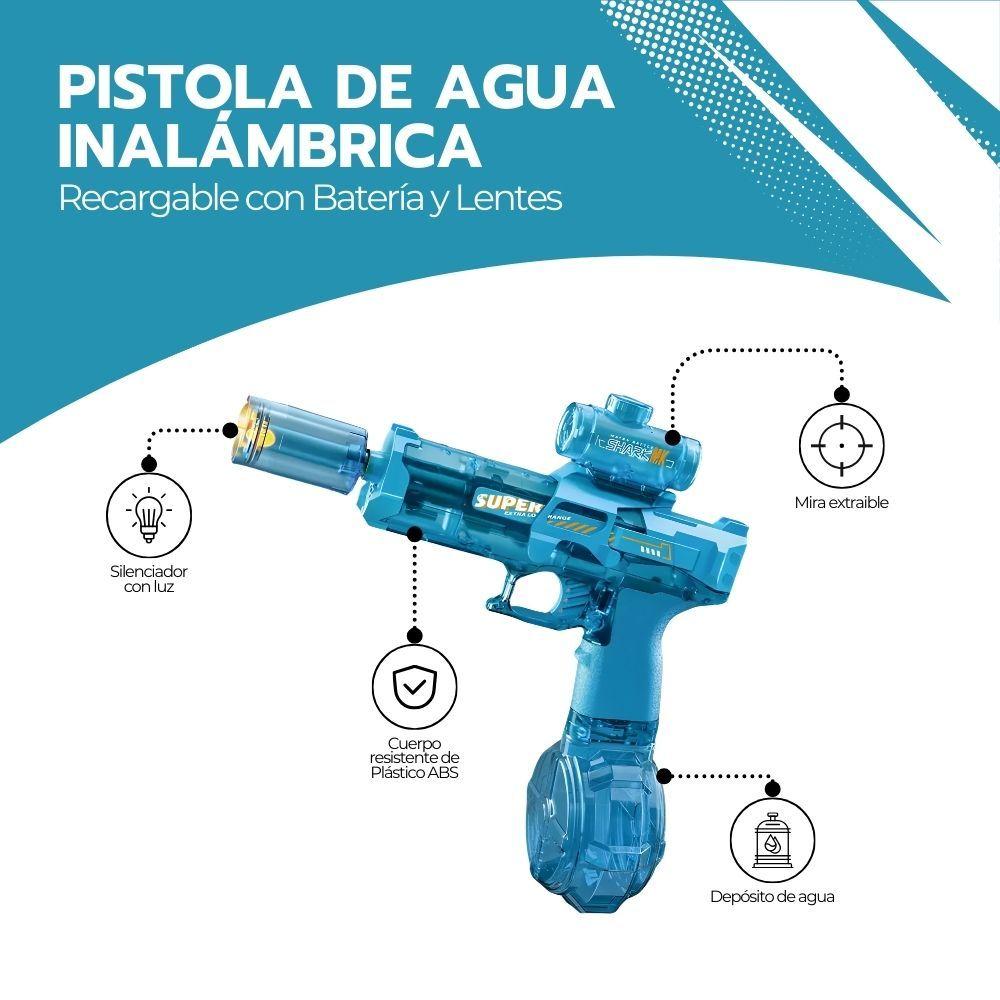 Pistola de Agua Inalámbrica Recargable con Batería y luz-2