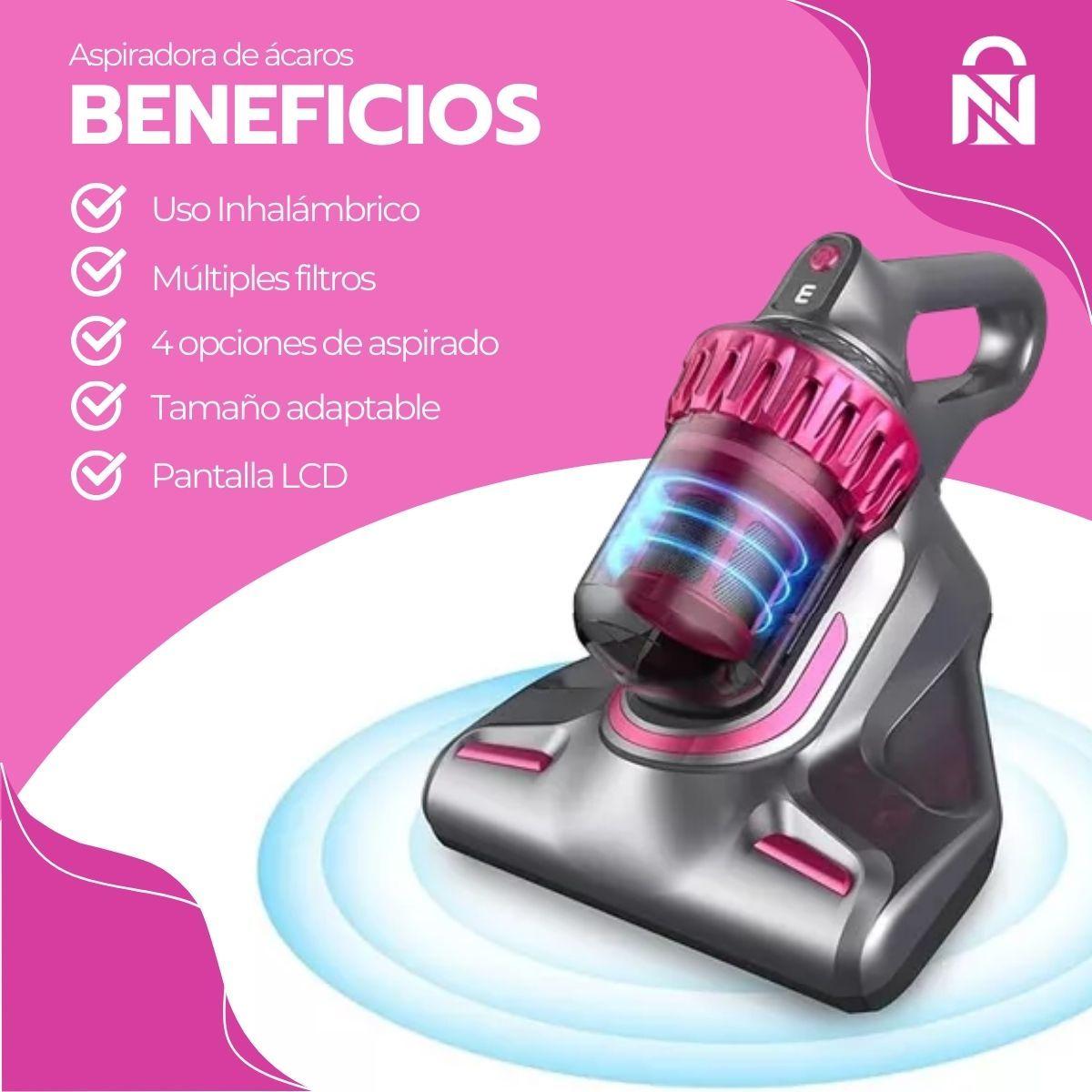 Aspiradora de Ácaros 4en1 Inalámbrica con Luz UV Portátil-4