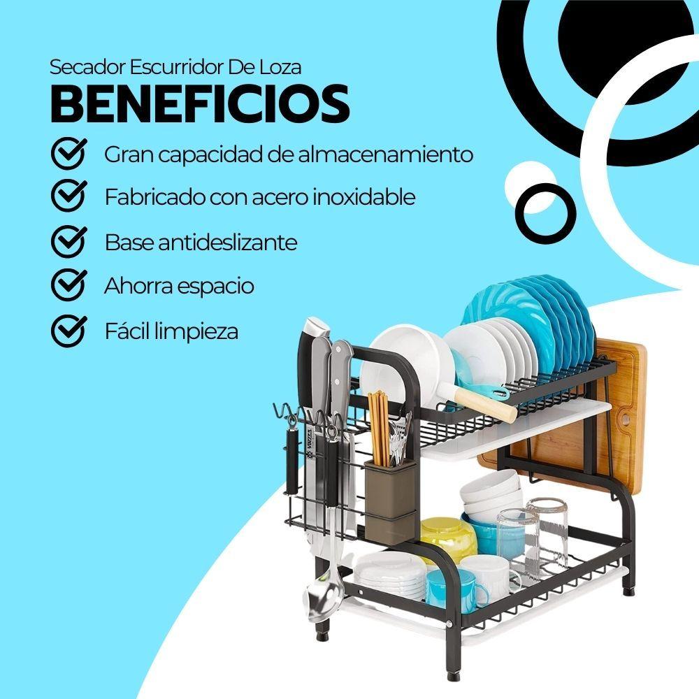 Secador Escurridor De Loza Platos 2 Niveles-3