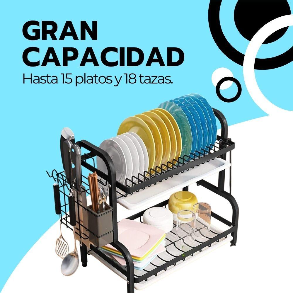 Secador Escurridor De Loza Platos 2 Niveles-4