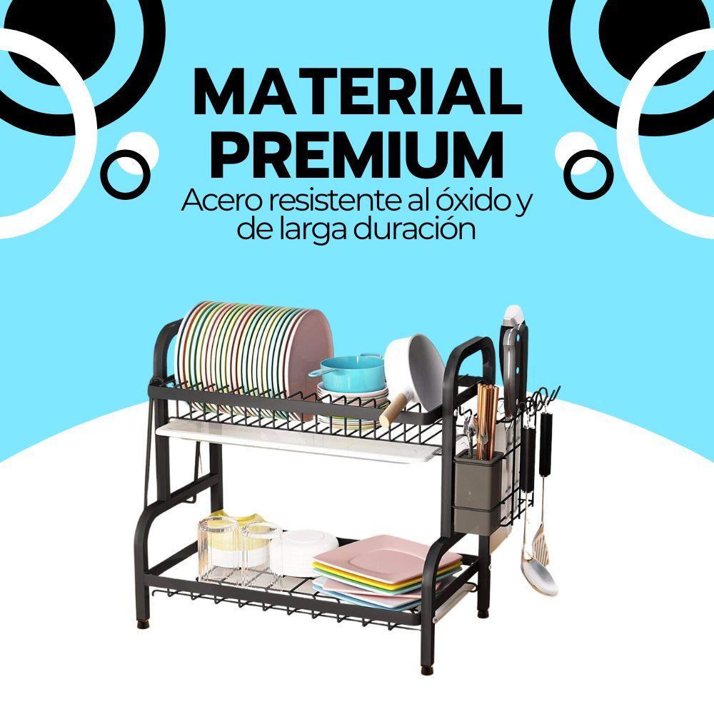 Secador Escurridor De Loza Platos 2 Niveles-5