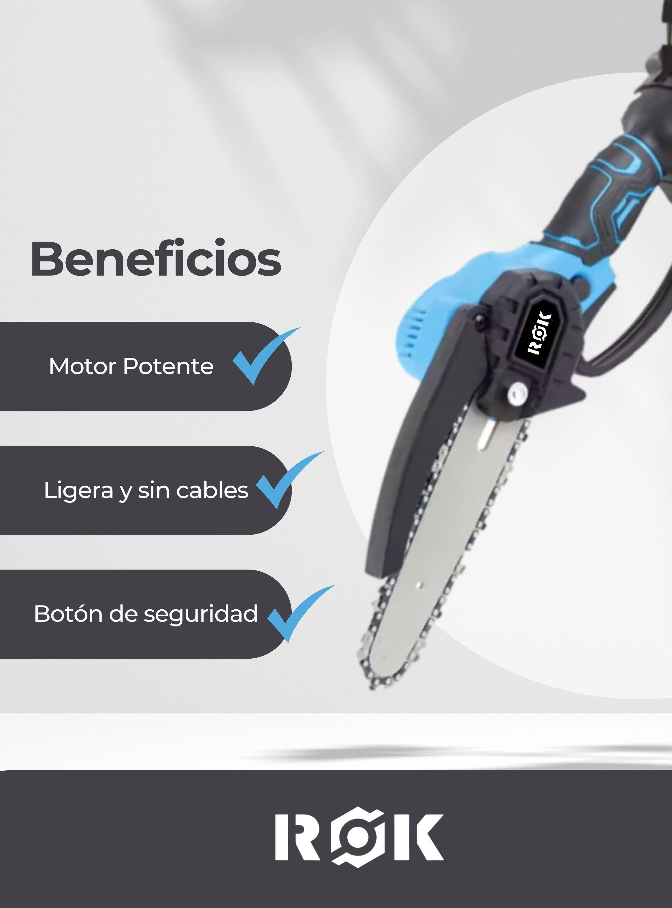 Motosierra de Mano eléctrica Inalámbrica de 6" + 2 Baterías-3
