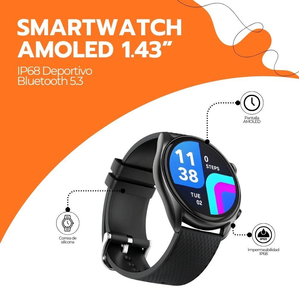 Smartwatch AMOLED 1.43” IP68 Deportivo Bluetooth 5.3-2
