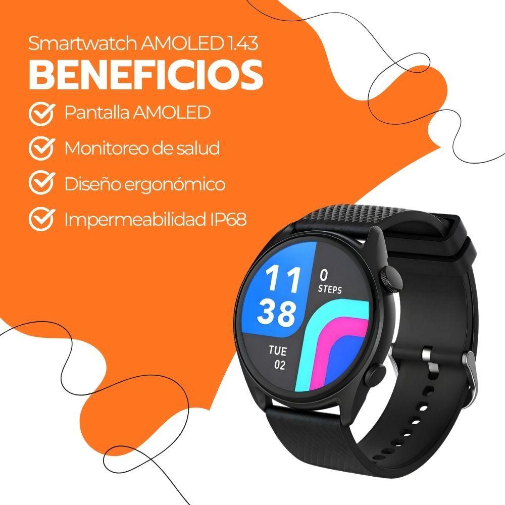 Smartwatch AMOLED 1.43” IP68 Deportivo Bluetooth 5.3-3