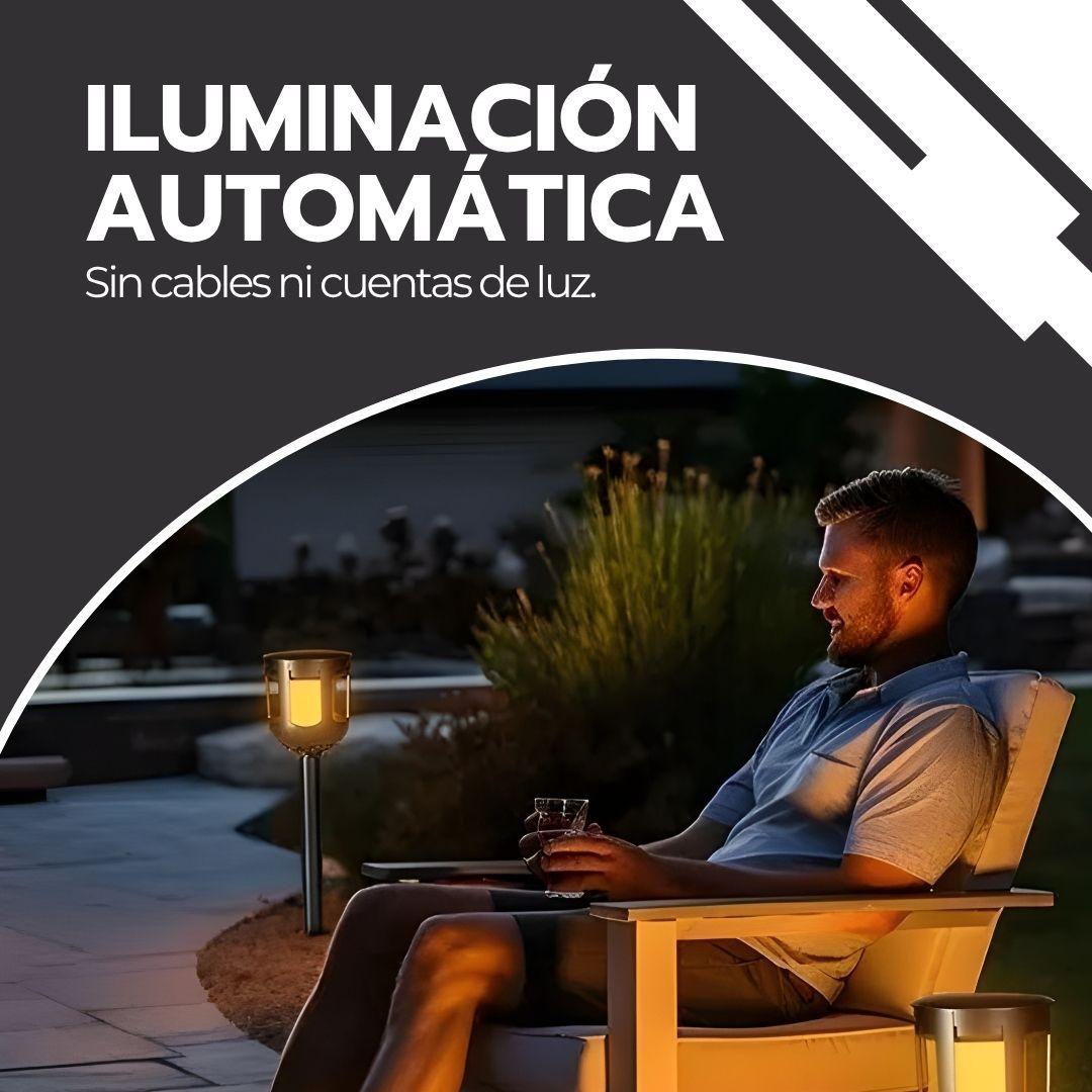 Pack X2 Lámpara Solar Led Estaca Antorcha Jardín Parque-4