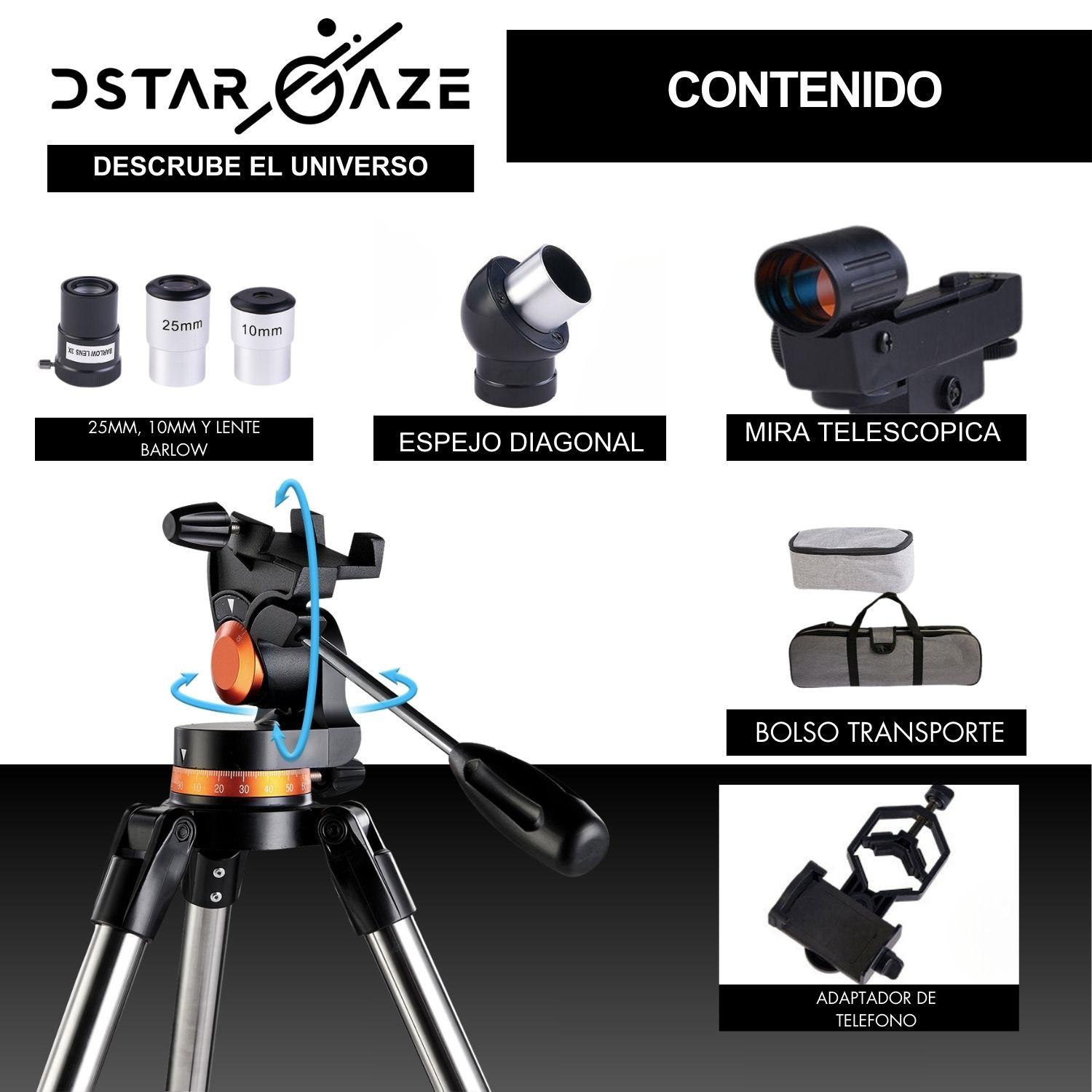 Telescopio Astronómico Profesional Monocular 70070m-5