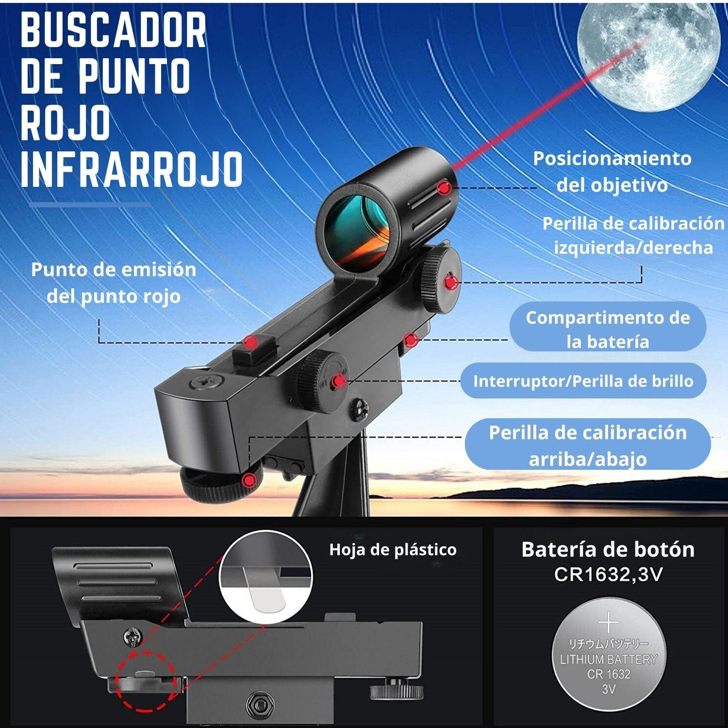 Telescopio Astronómico Profesional Monocular 70070m-6