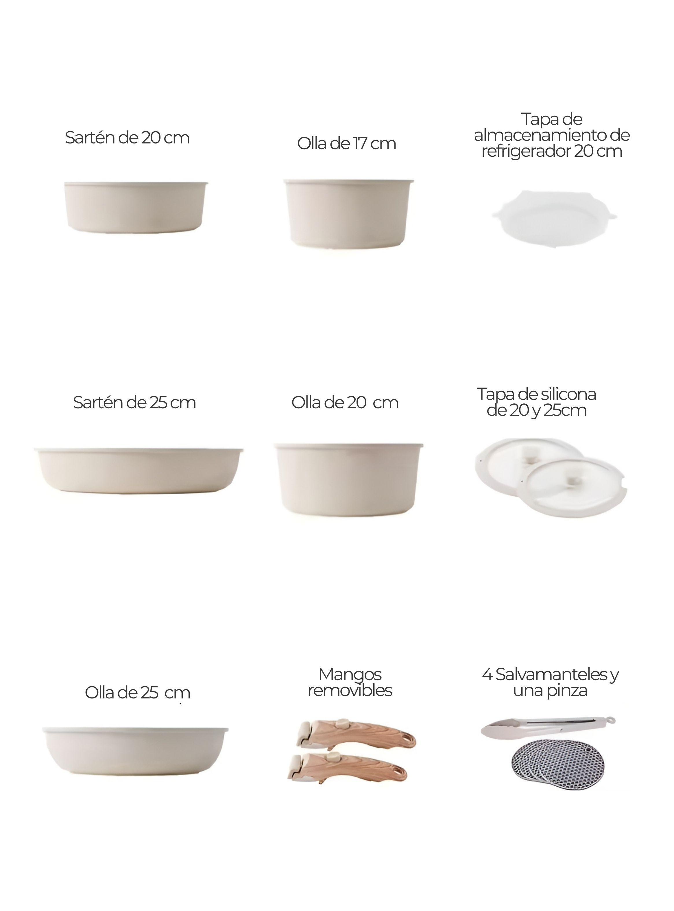 Batería de Cocina - Set Ollas y Sartenes con Mango Extraíble-1