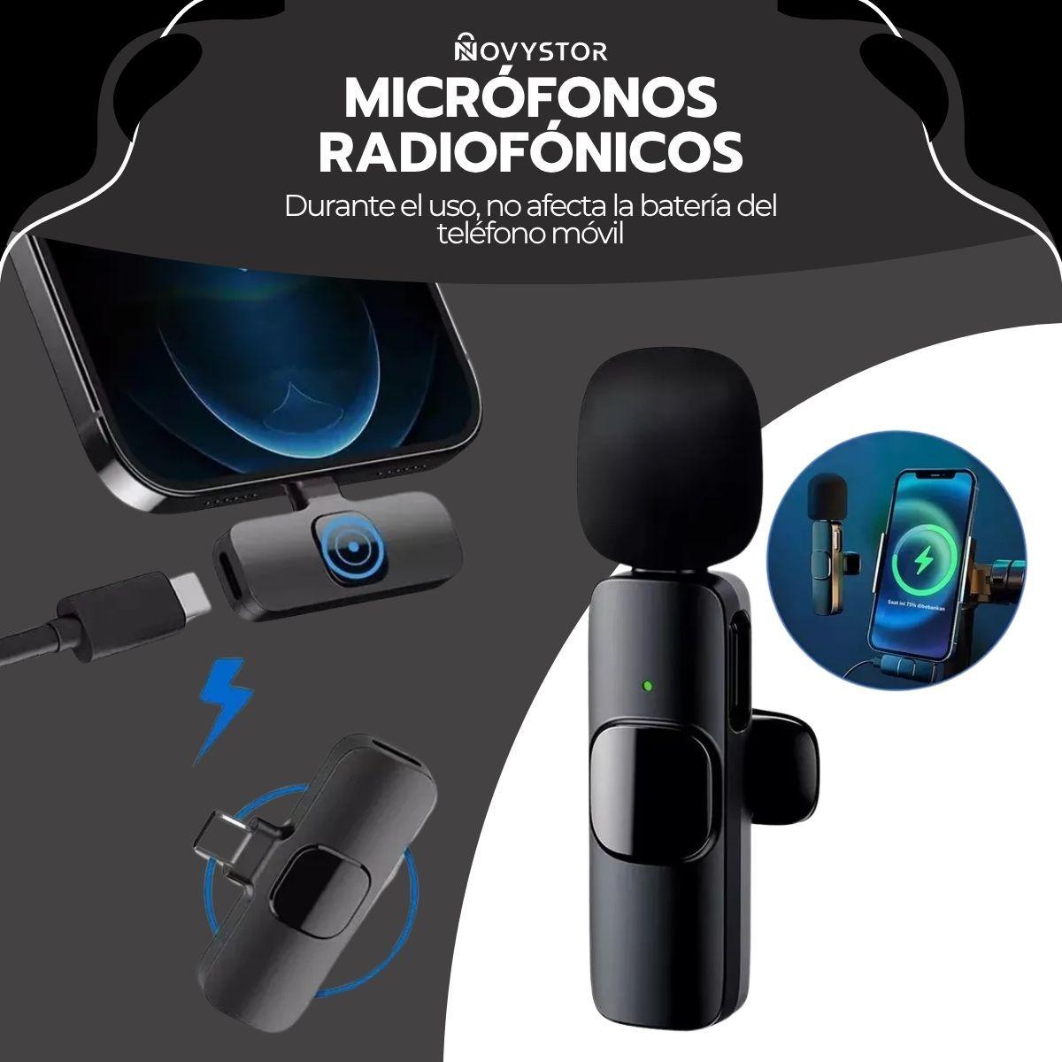 Pack 2 Micrófonos Inalámbricos 360° Tipo C y iPhone 20m-4