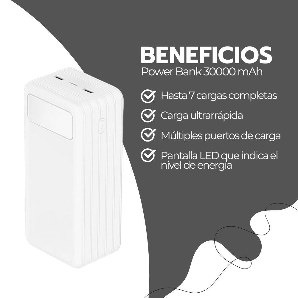 Power Bank 30000mAh Carga Rápida Portátil USB-C-3