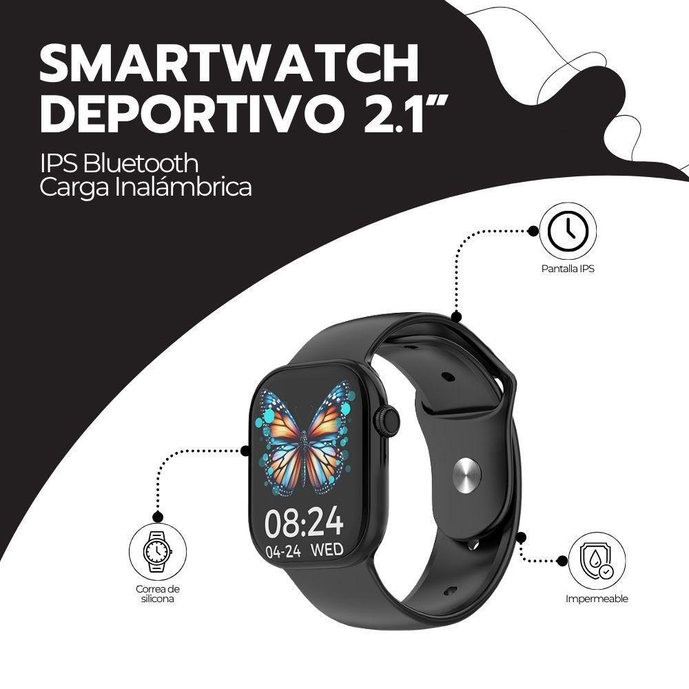 Smartwatch 2.1” IPS Deportivo Bluetooth Carga Inalámbrica-2