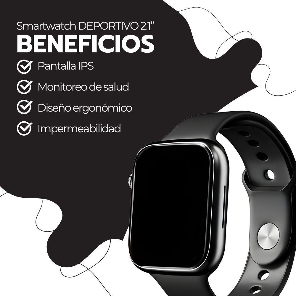 Smartwatch 2.1” IPS Deportivo Bluetooth Carga Inalámbrica-3