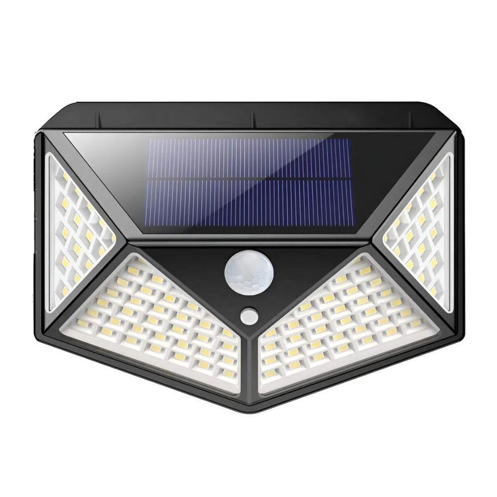 Foco Solar 100 LED Sensor Movimiento Con Pinza IP65-1
