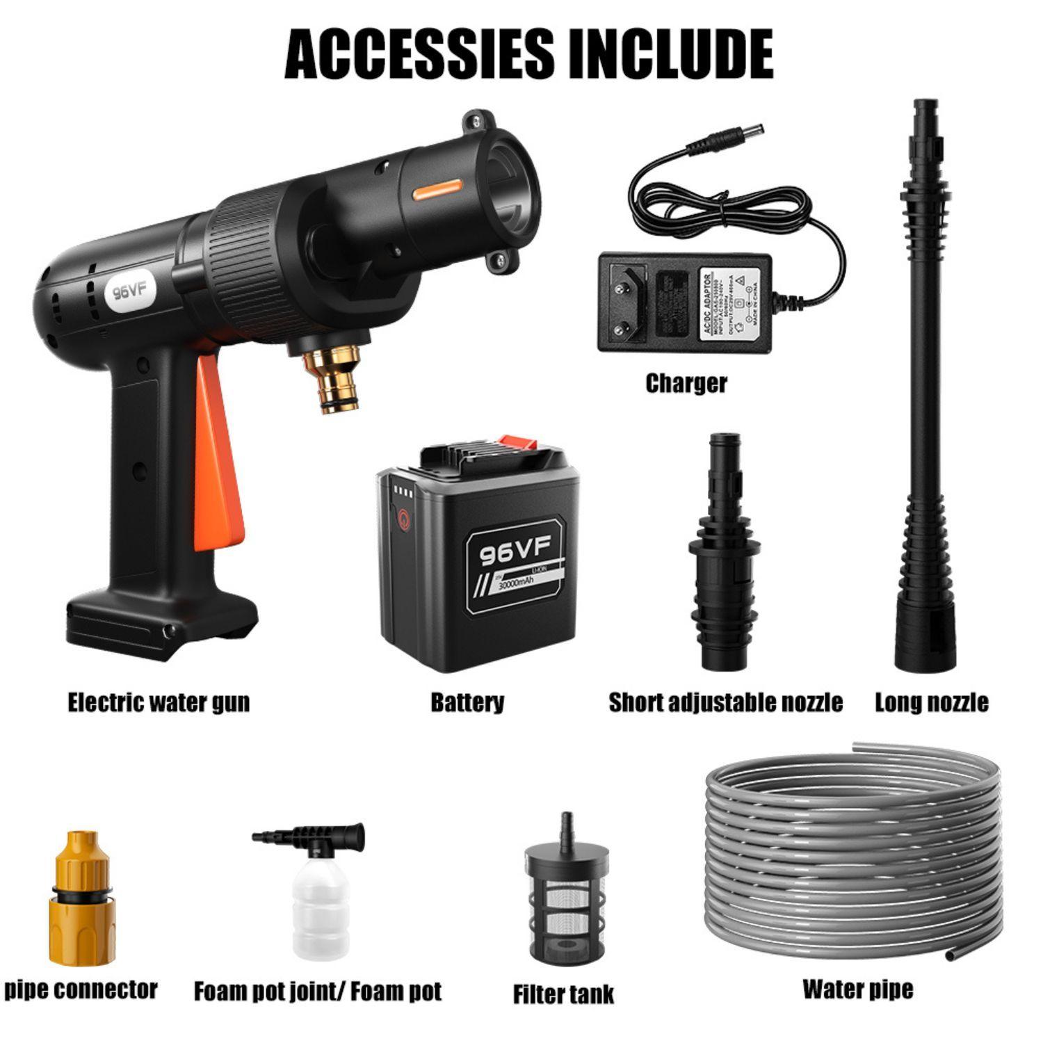 Pistola Hidrolavadora Inalámbrica 30000mah Alta Presión-2