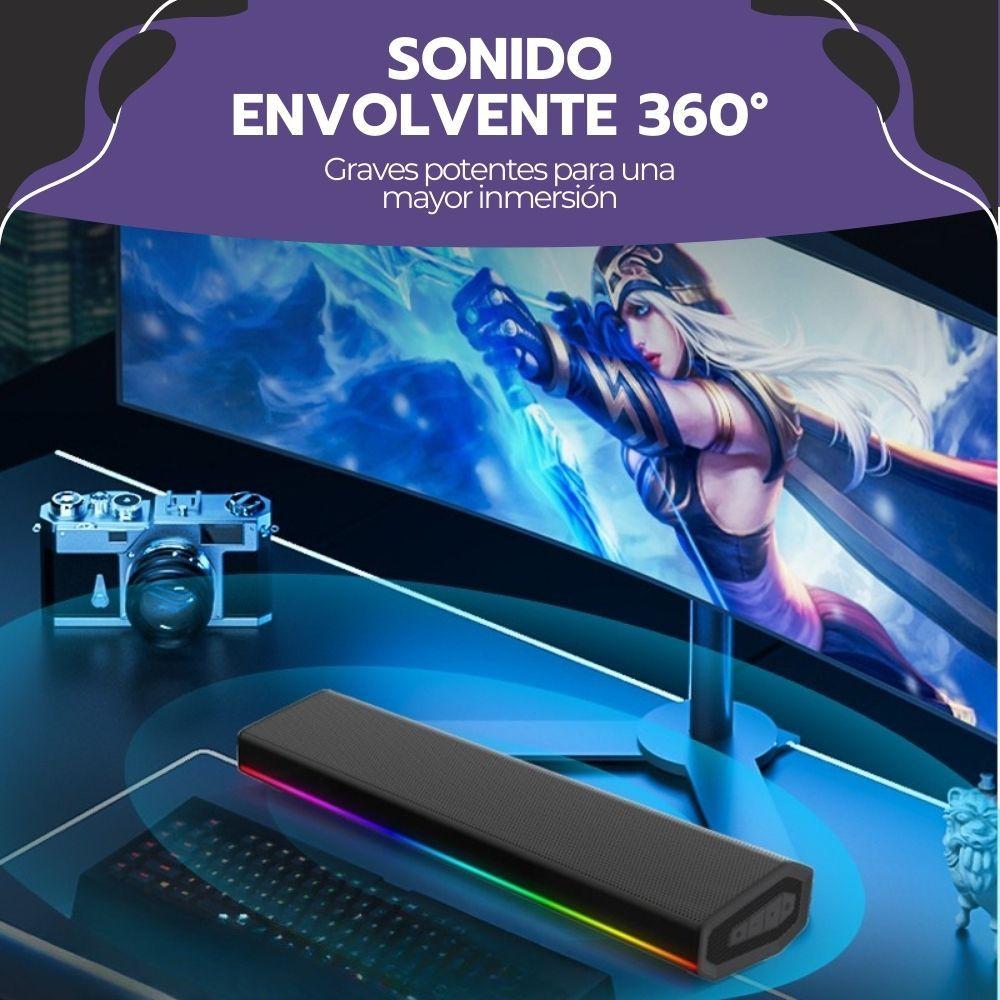 Barra de Sonido Parlante Inalámbrico 5.3 Negro + Luces RGB-4