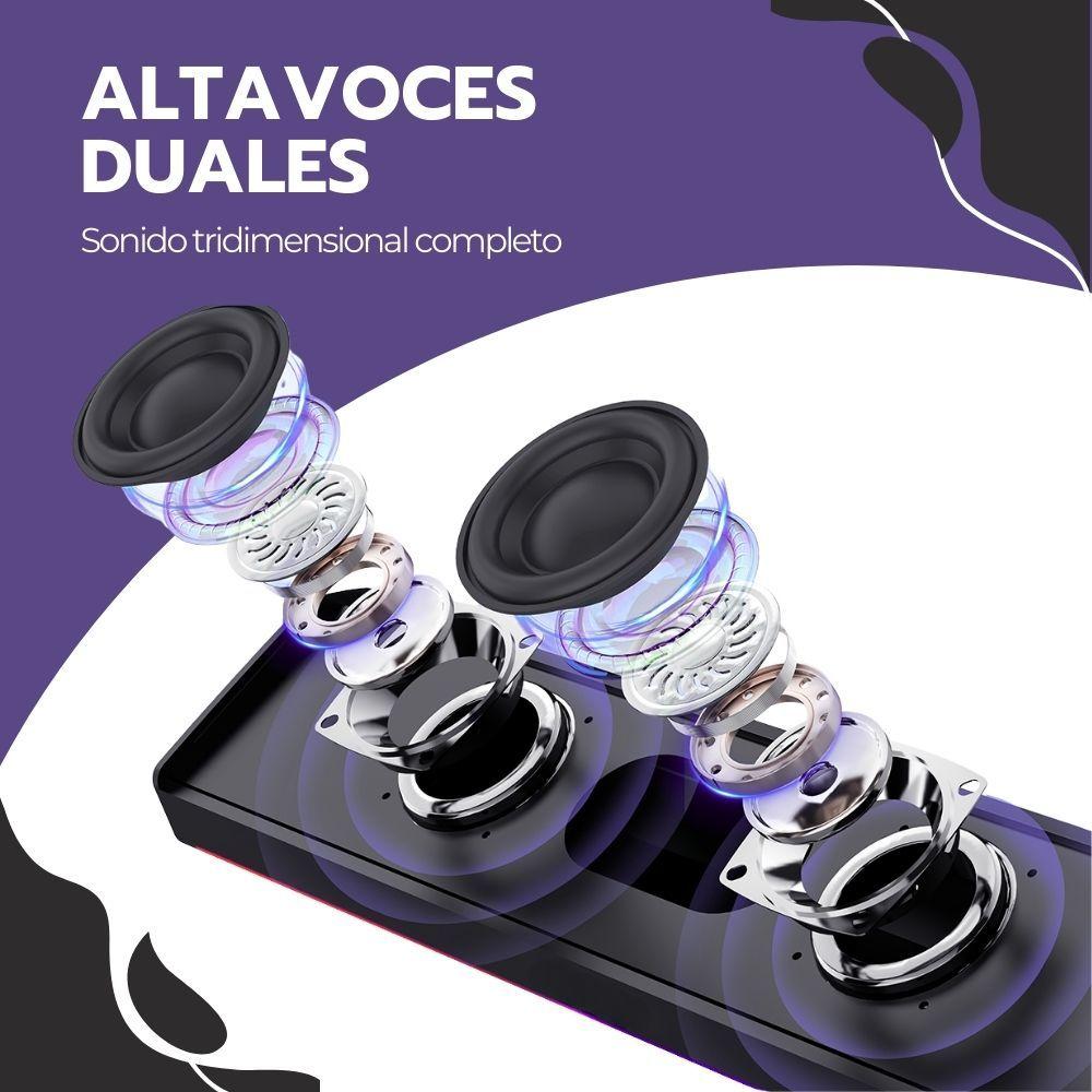 Barra de Sonido Parlante Inalámbrico 5.3 Negro + Luces RGB-6