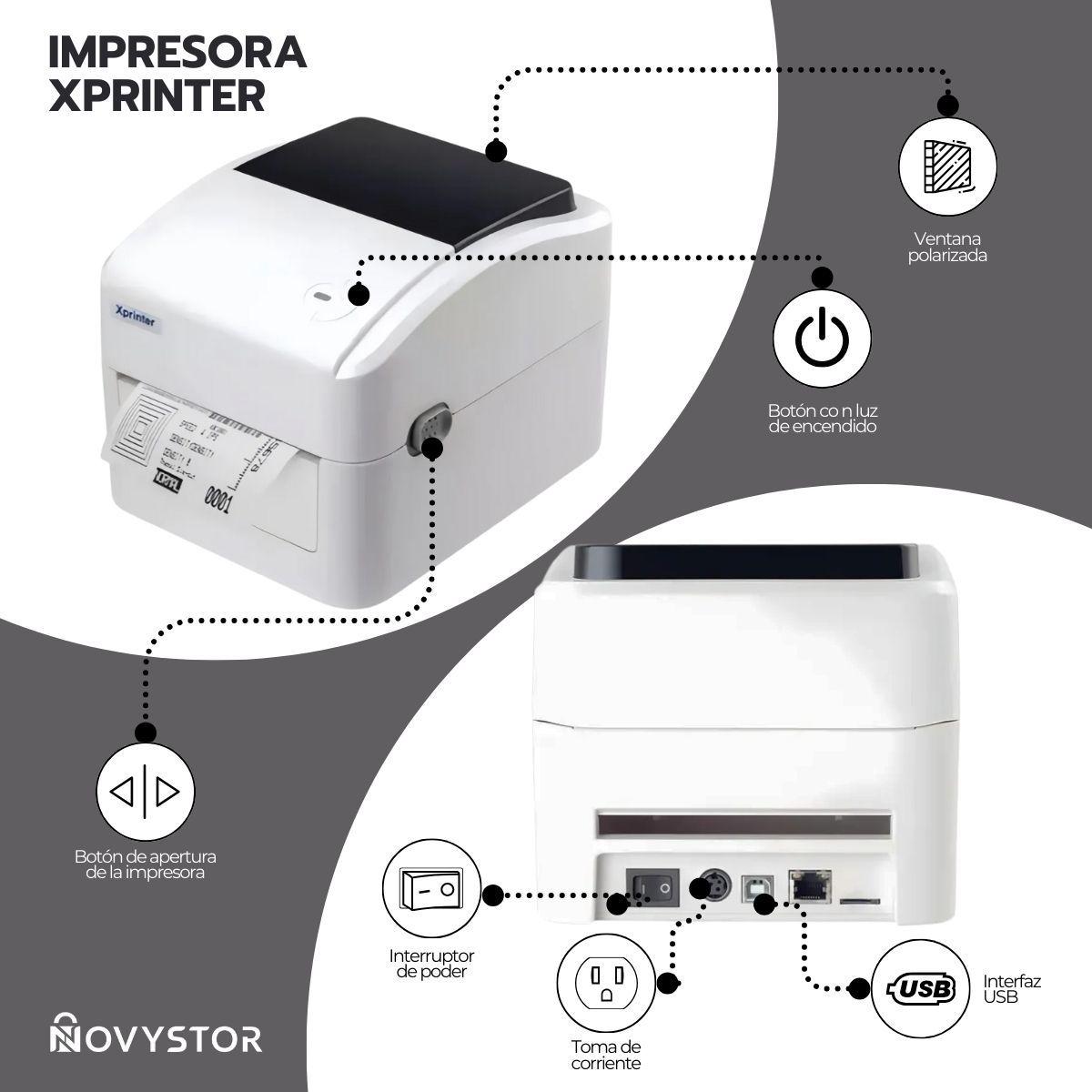 Impresora Térmica Xprinter 420b 100mm Etiquetas Adhesivas-2