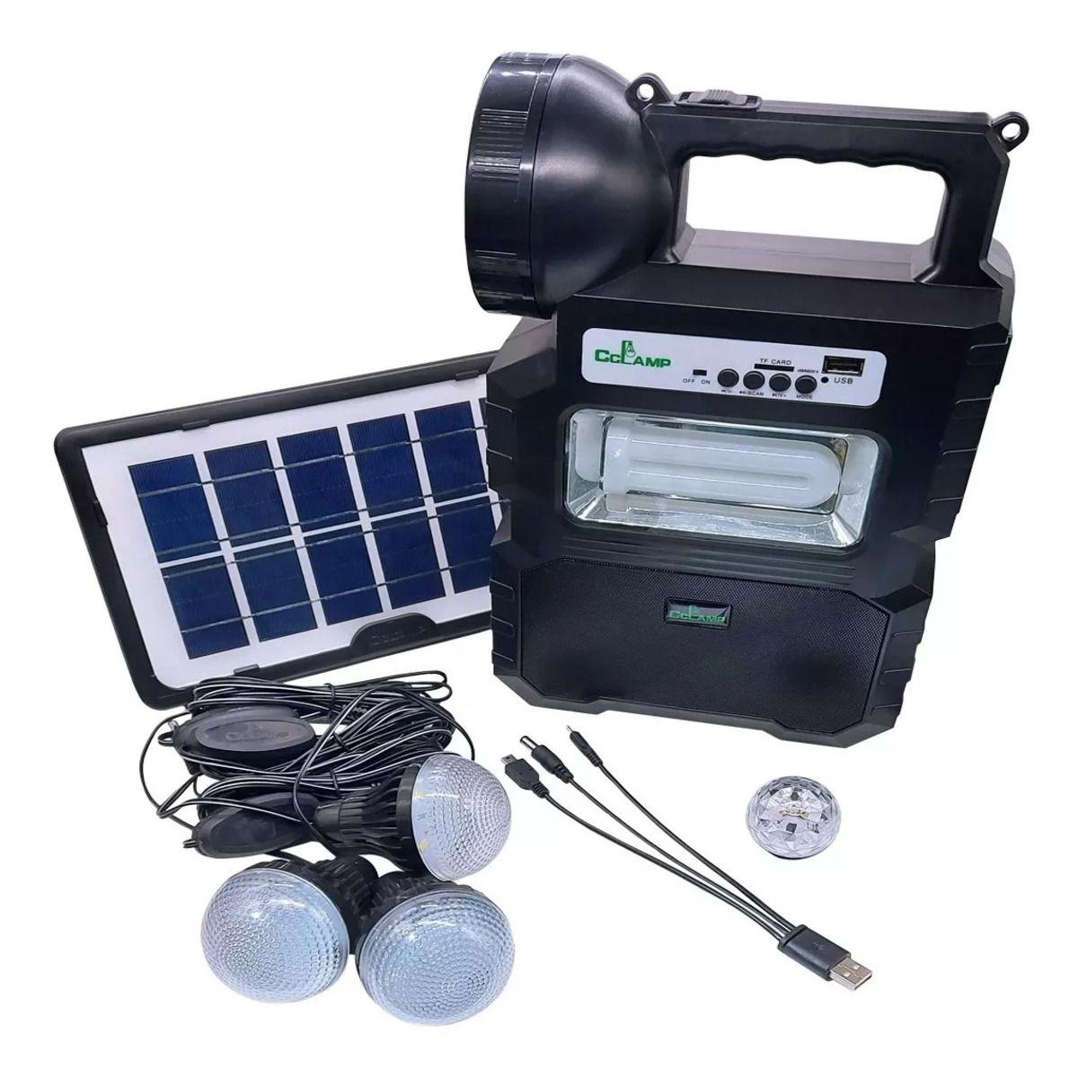 Kit Solar De Camping Emergencia Bluetooth+radio+linterna+usb-6