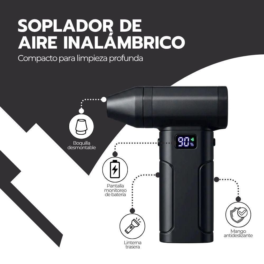 Soplador de Aire Inalámbrico 100000 RPM Limpiador de Polvo para PC Teclado Cámara Auto Negro-2