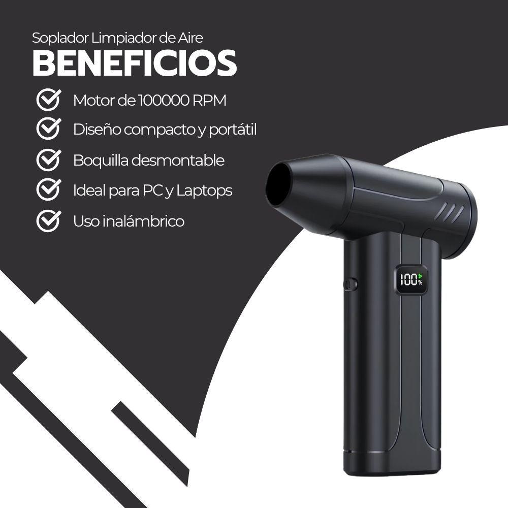 Soplador de Aire Inalámbrico 100000 RPM Limpiador de Polvo para PC Teclado Cámara Auto Negro-3