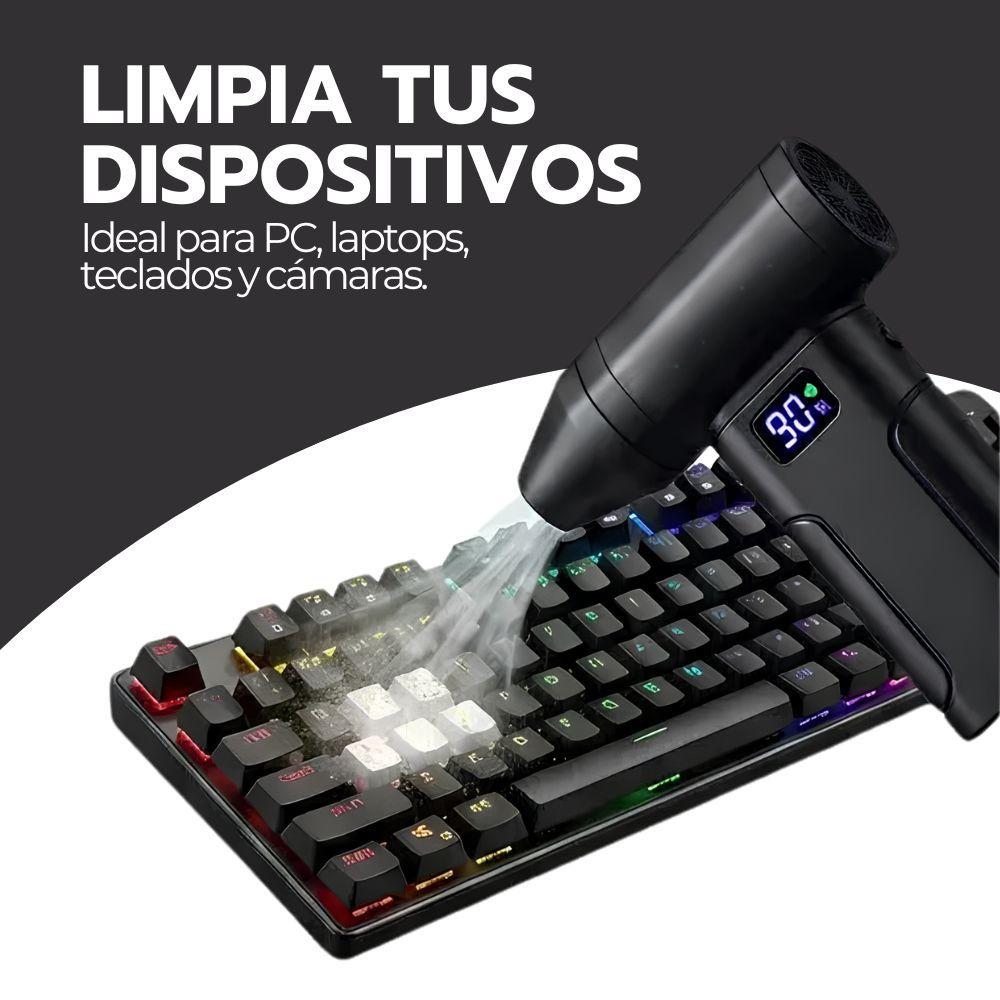 Soplador de Aire Inalámbrico 100000 RPM Limpiador de Polvo para PC Teclado Cámara Auto Negro-4
