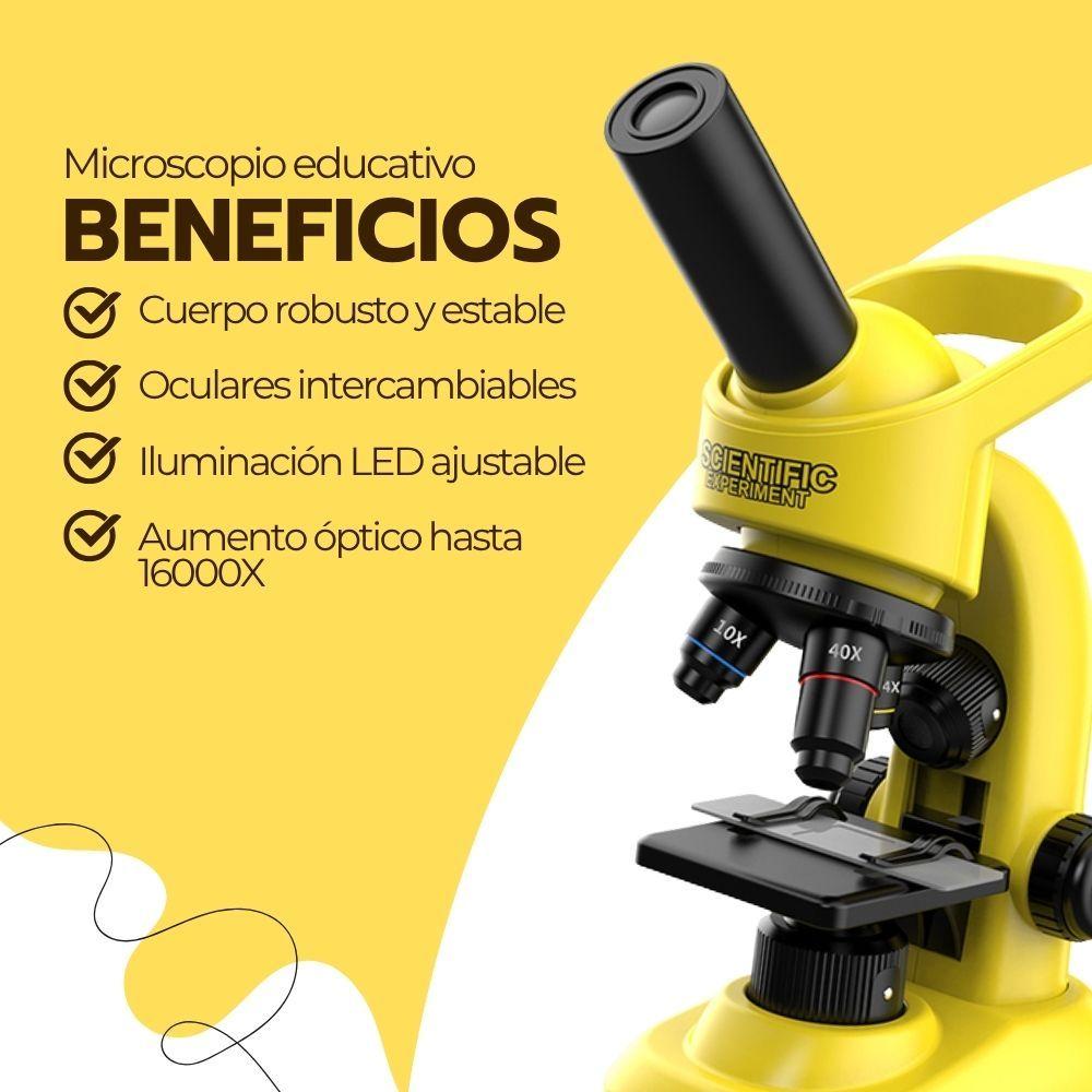Microscopio Educativo 16000X con Accesorios Amarillo-3