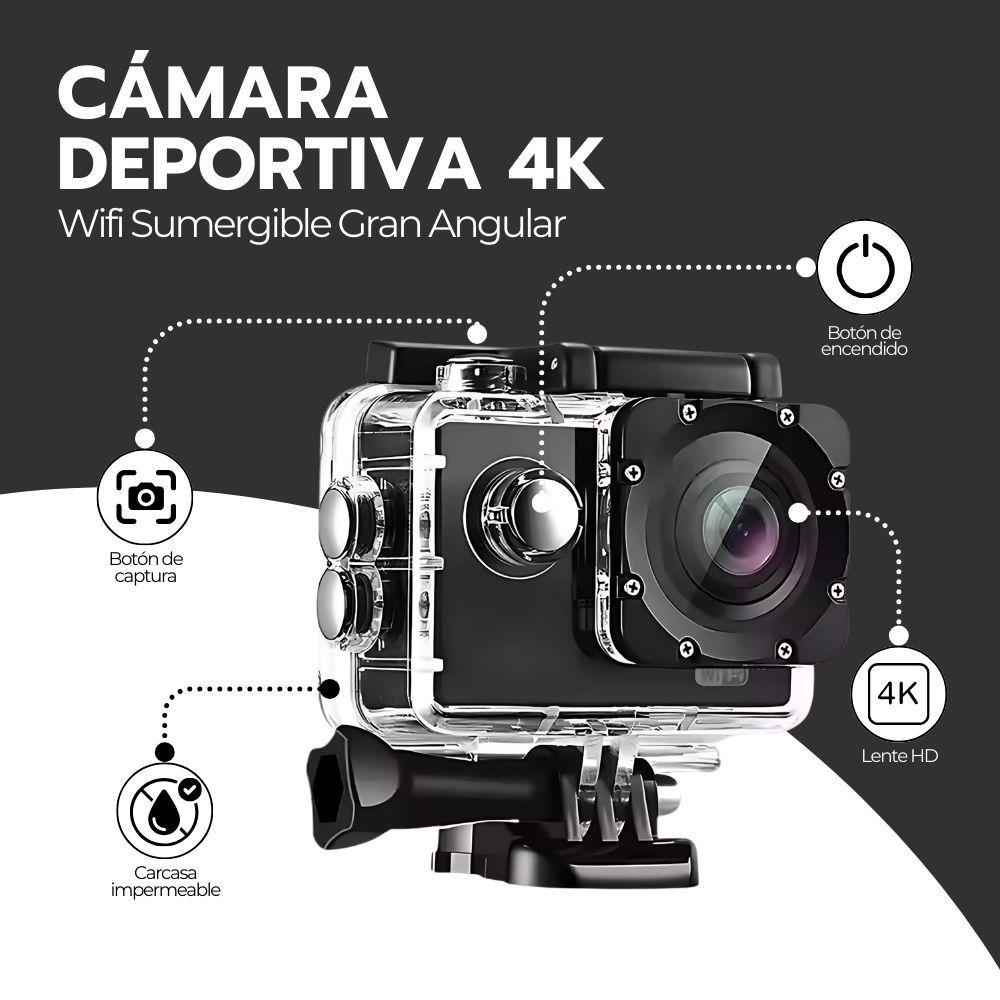 Cámara de Acción Deportiva 4K Wifi Sumergible Gran Angular-2
