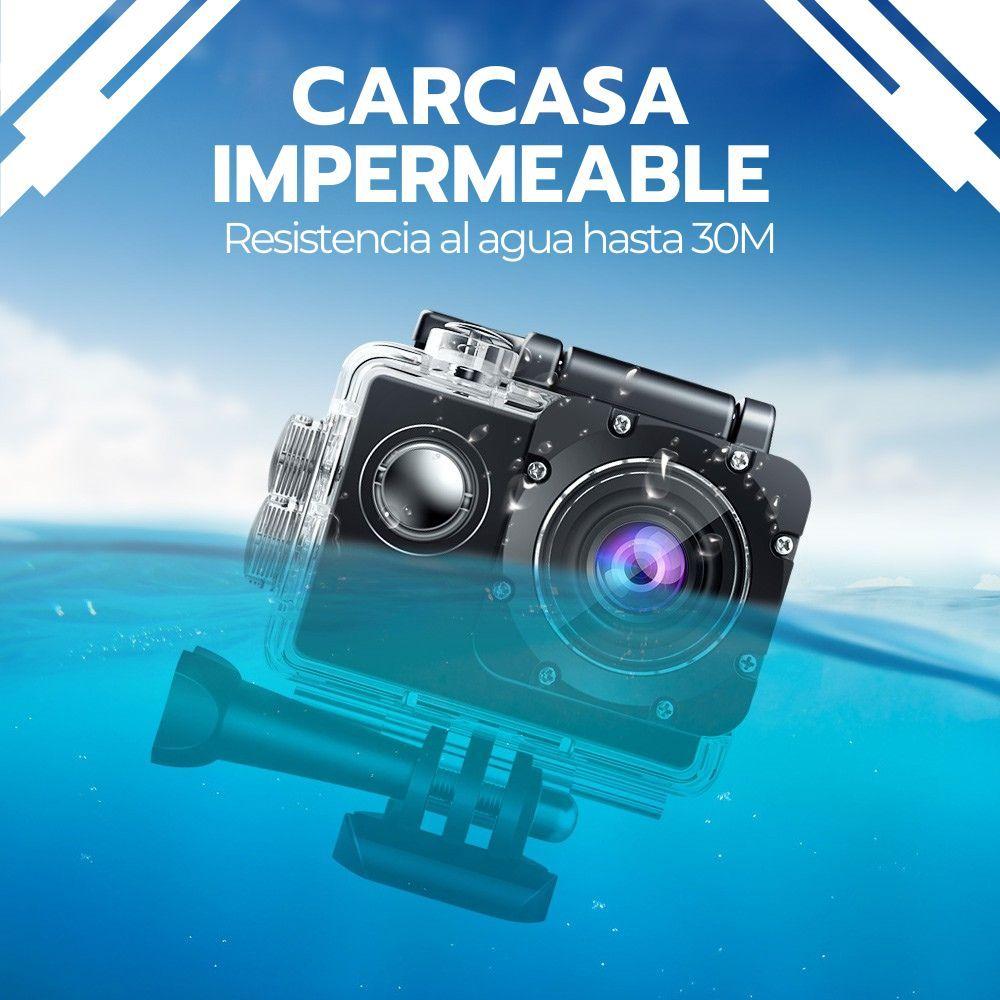 Cámara de Acción Deportiva 4K Wifi Sumergible Gran Angular-5