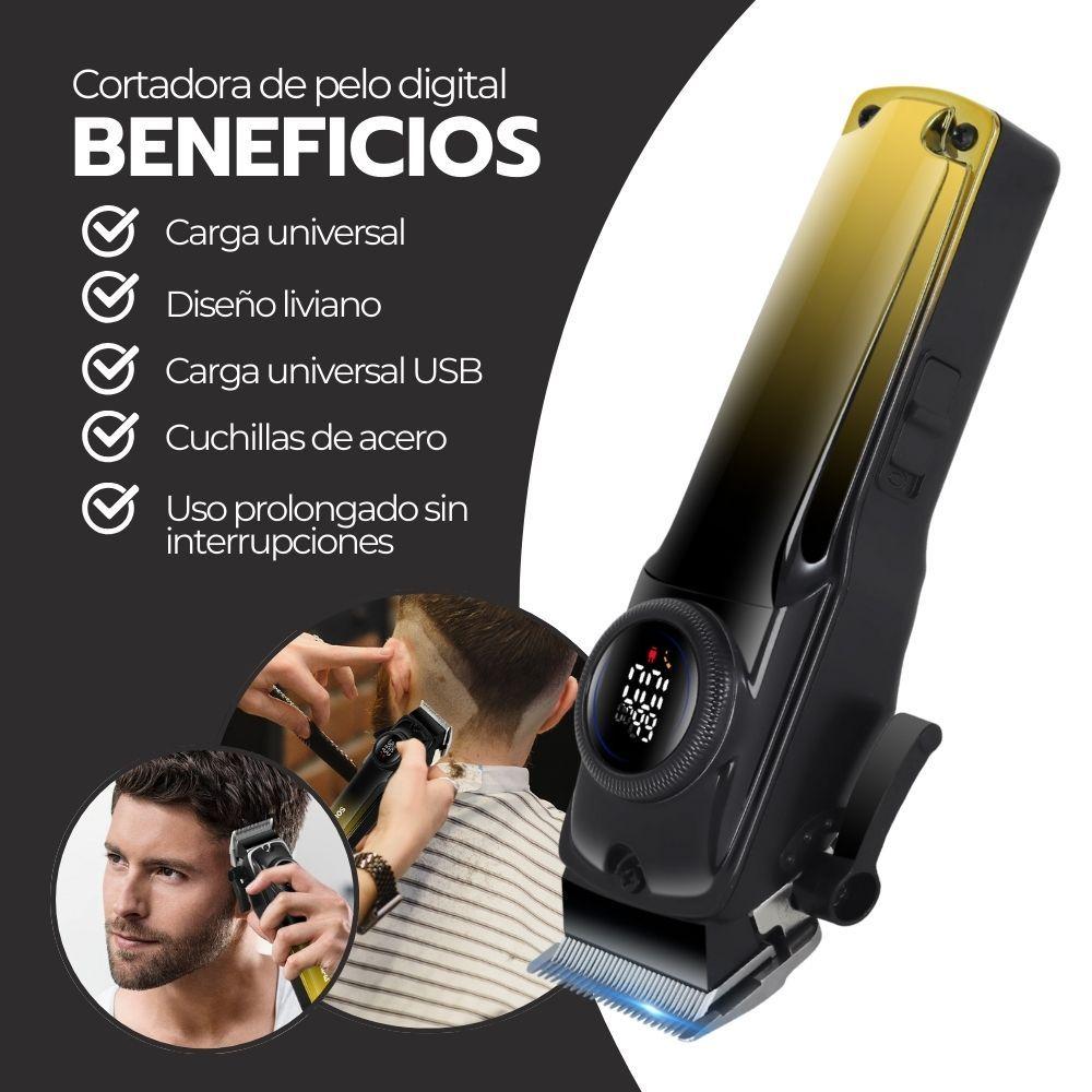 Cortadora De Pelo Digital Pantalla LCD Recargable USB Pro-2