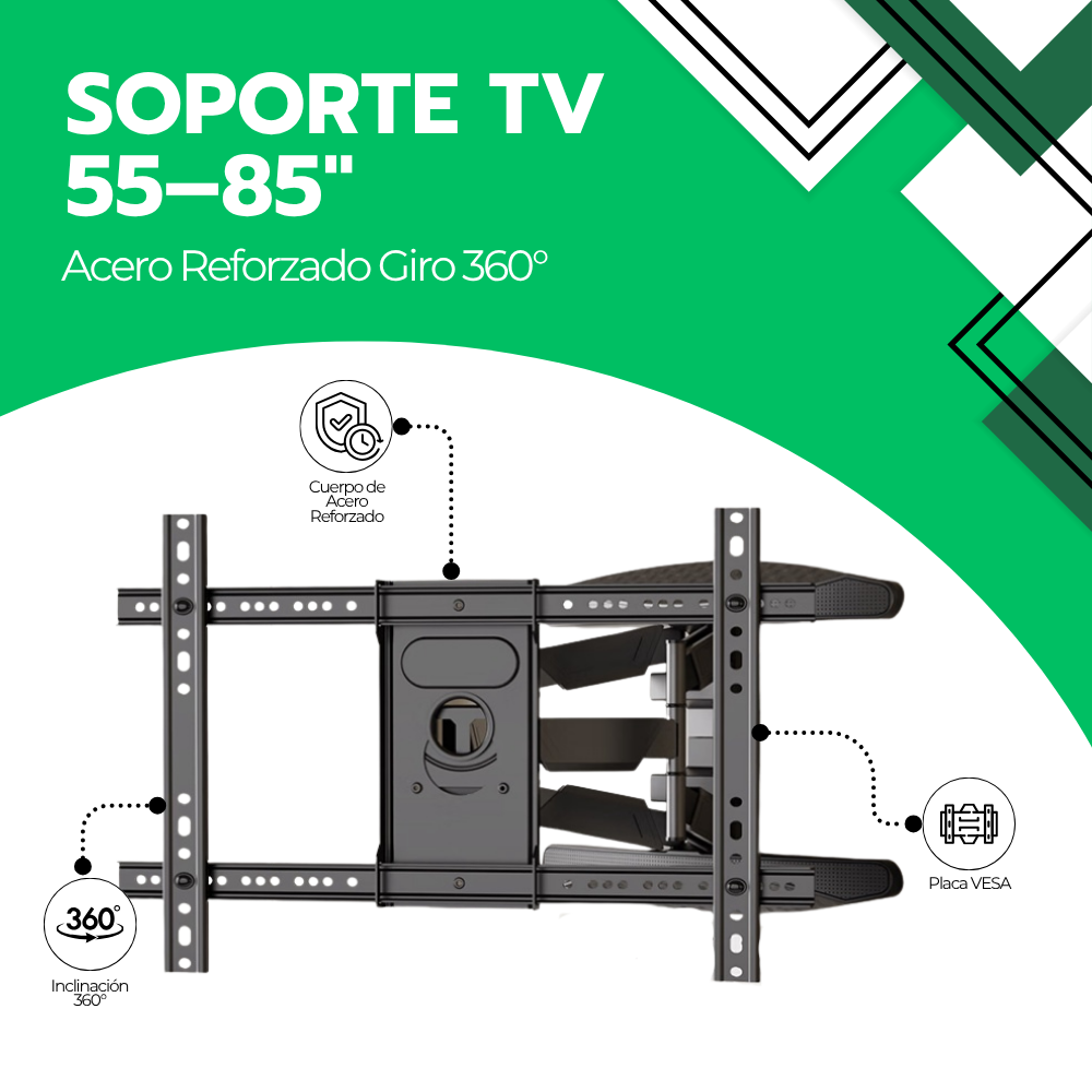 Soporte TV Profesional 55-85" Acero Reforzado 360°-2