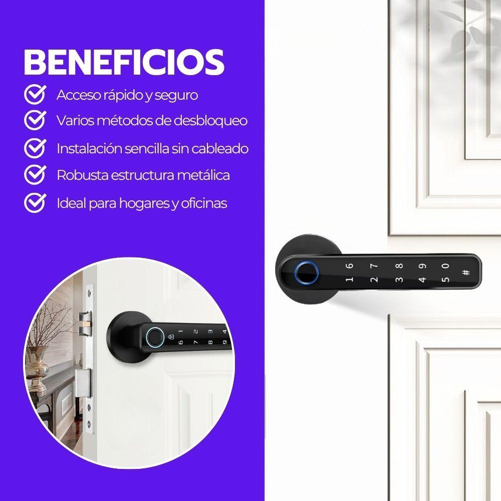 Cerradura Inteligente Digital Huella Bluetooth y Contraseña-3