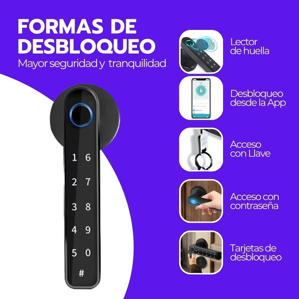 Cerradura Inteligente Digital Huella Bluetooth y Contraseña-4