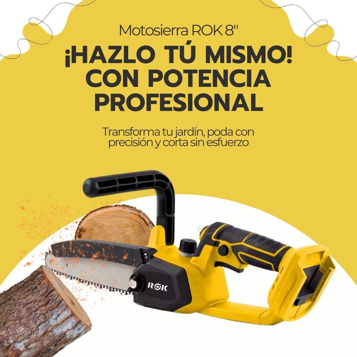Motosierra Inalámbrica ROK 8" 21V + 2 Baterías y Cargador-4