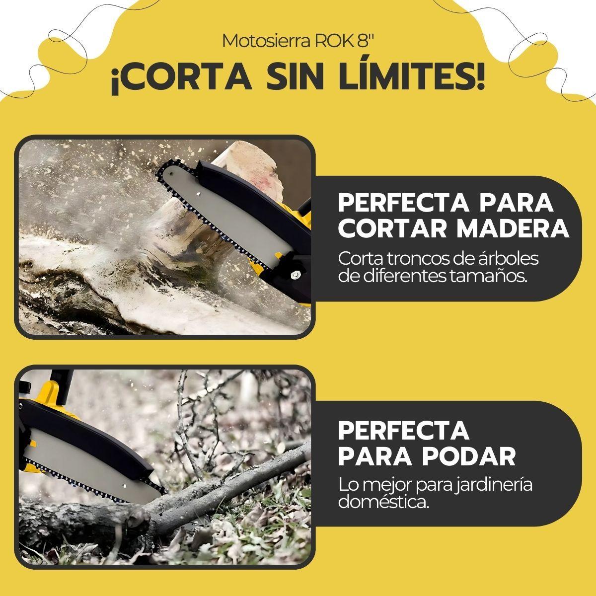 Motosierra Inalámbrica ROK 8" 21V + 2 Baterías y Cargador-5