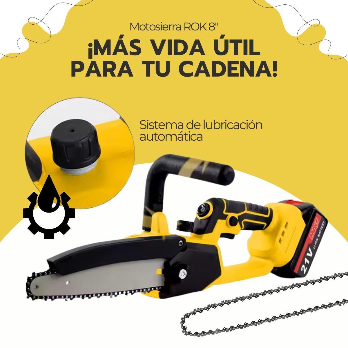 Motosierra Inalámbrica ROK 8" 21V + 2 Baterías y Cargador-6