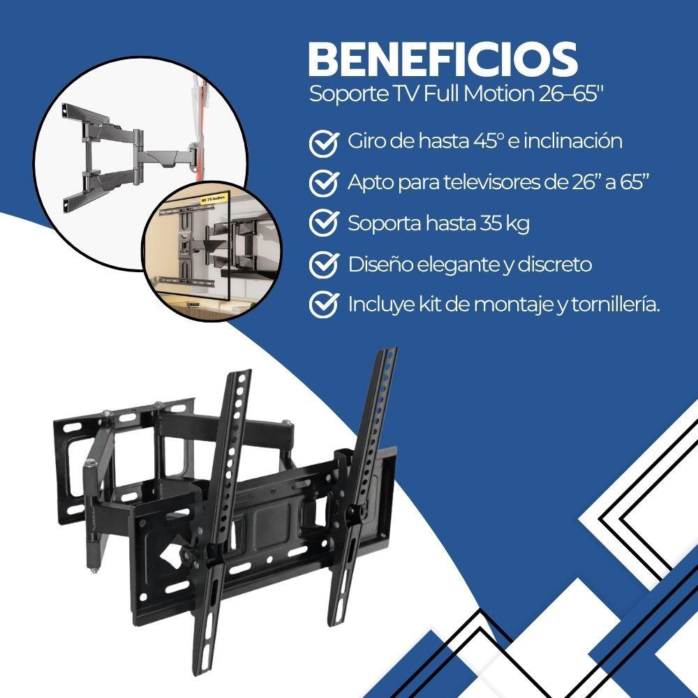 Soporte TV Articulado 26-65 Pulgadas Acero Brazo Doble-3