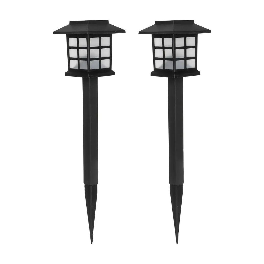 Pack X2 Lámpara Solar Led Estaca Luminosa Jardín-0