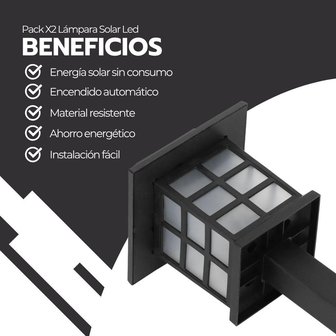 Pack X2 Lámpara Solar Led Estaca Luminosa Jardín-3