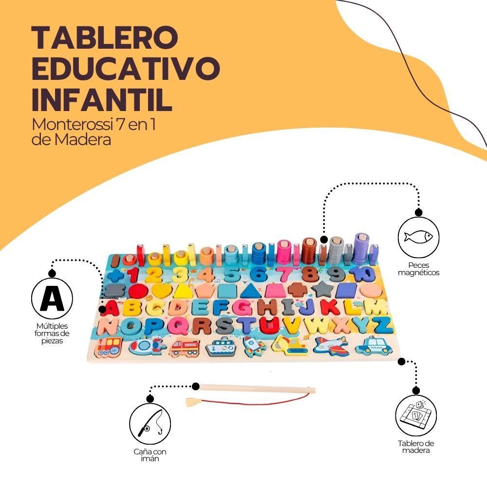 Tablero Educativo Infantil Monterossi 7 en 1 de Madera-2