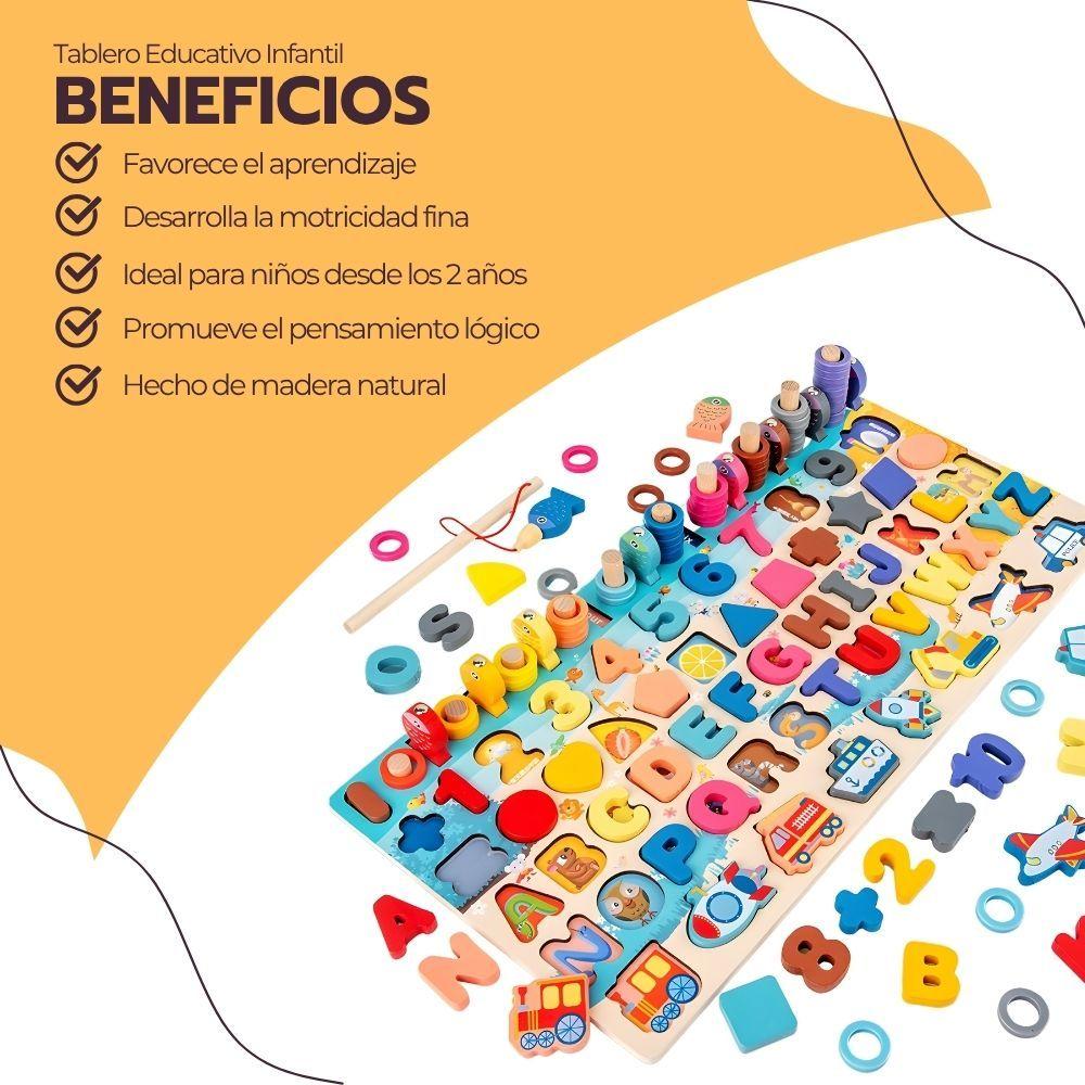 Tablero Educativo Infantil Monterossi 7 en 1 de Madera-3