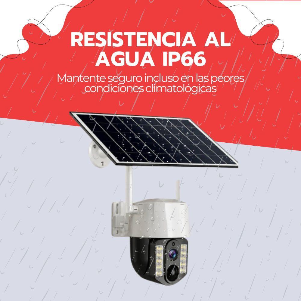 Cámara Seguridad Solar WiFi 5MP IP66 Visión Nocturna 360° Detección Movimiento App V380 Blanco 128GB-7