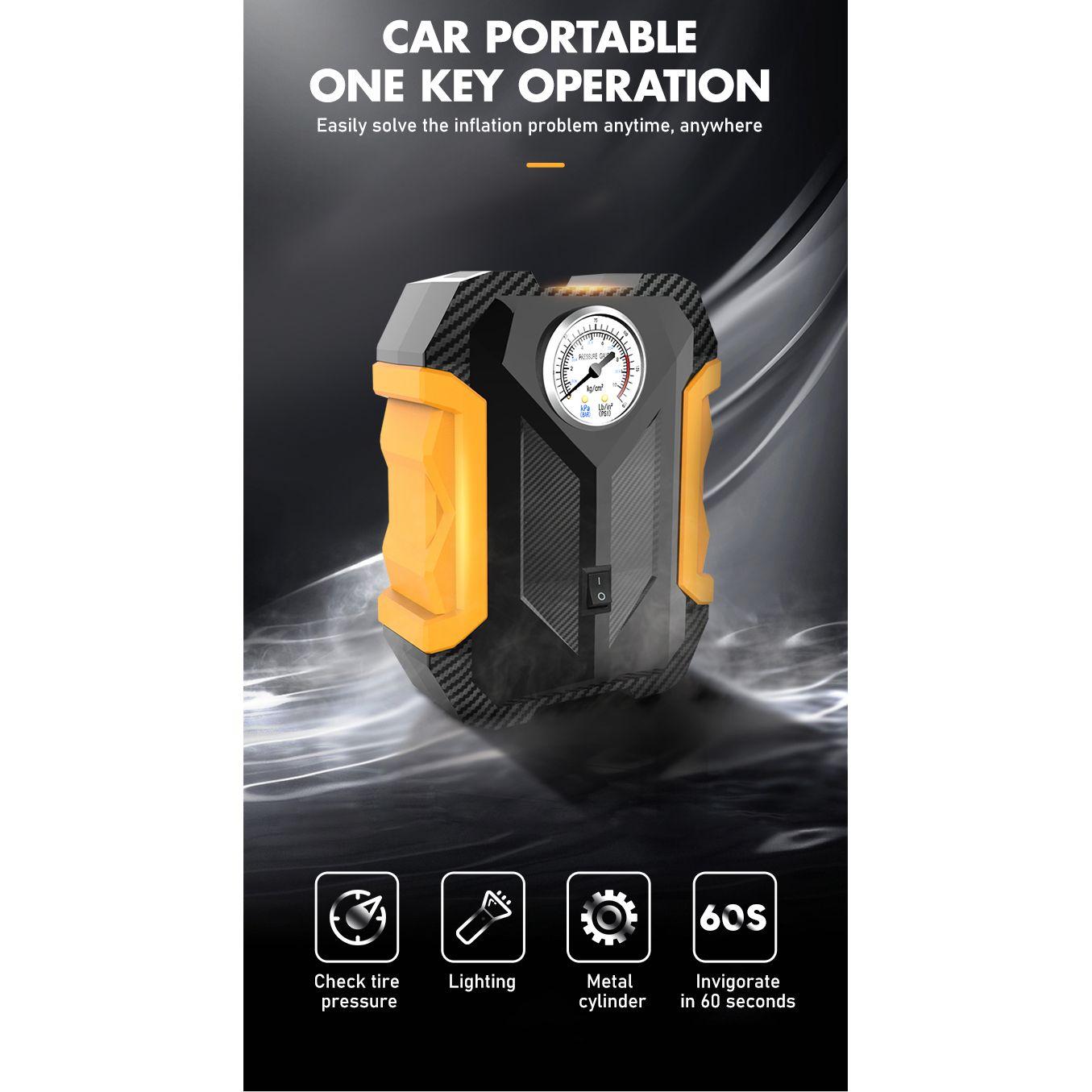 Compresor De Aire Portátil Análogo 12v Todo Neumático-6