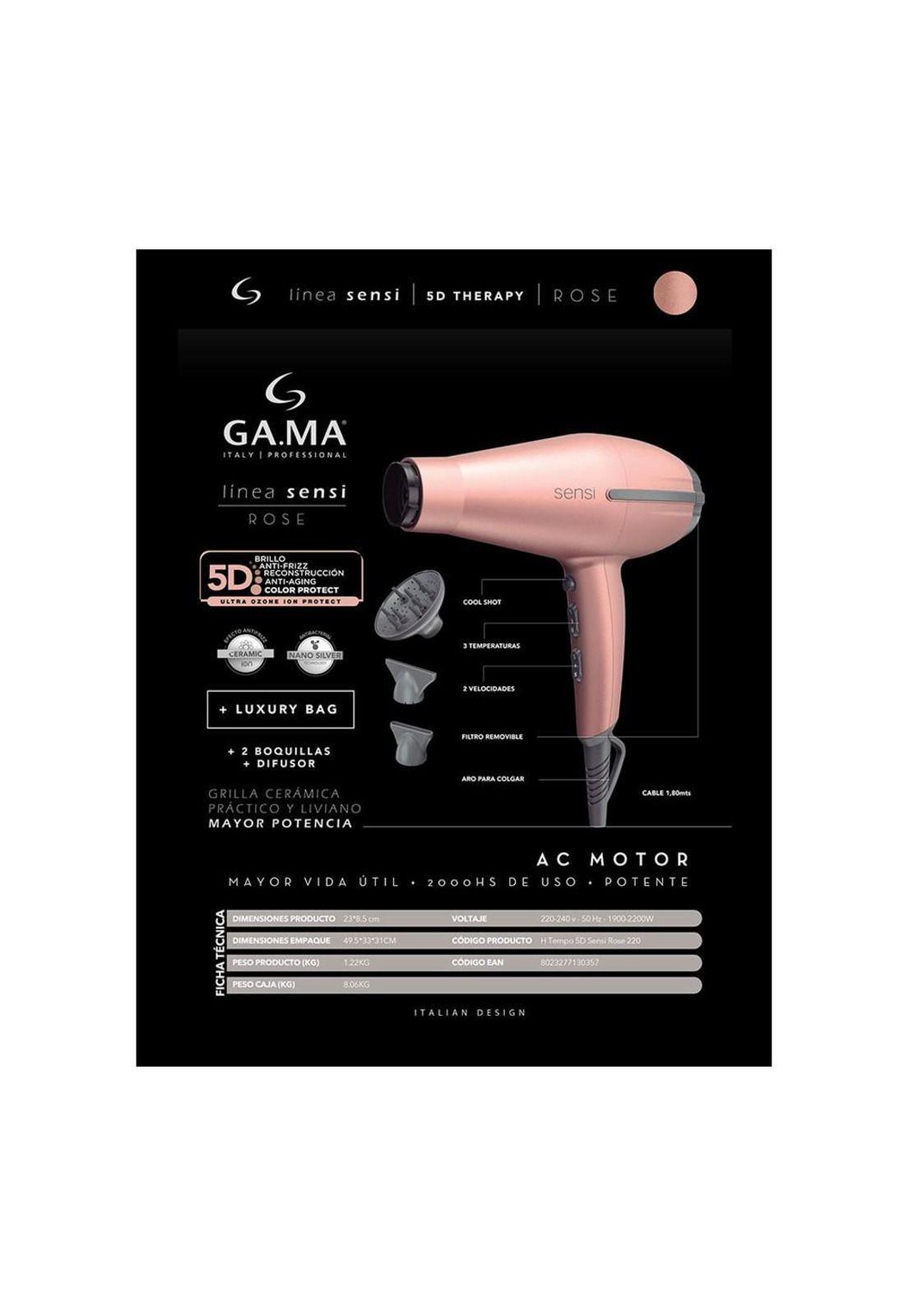 Secador de Pelo  GA.MA Tempo 5D Sensi Rose 2200W-4