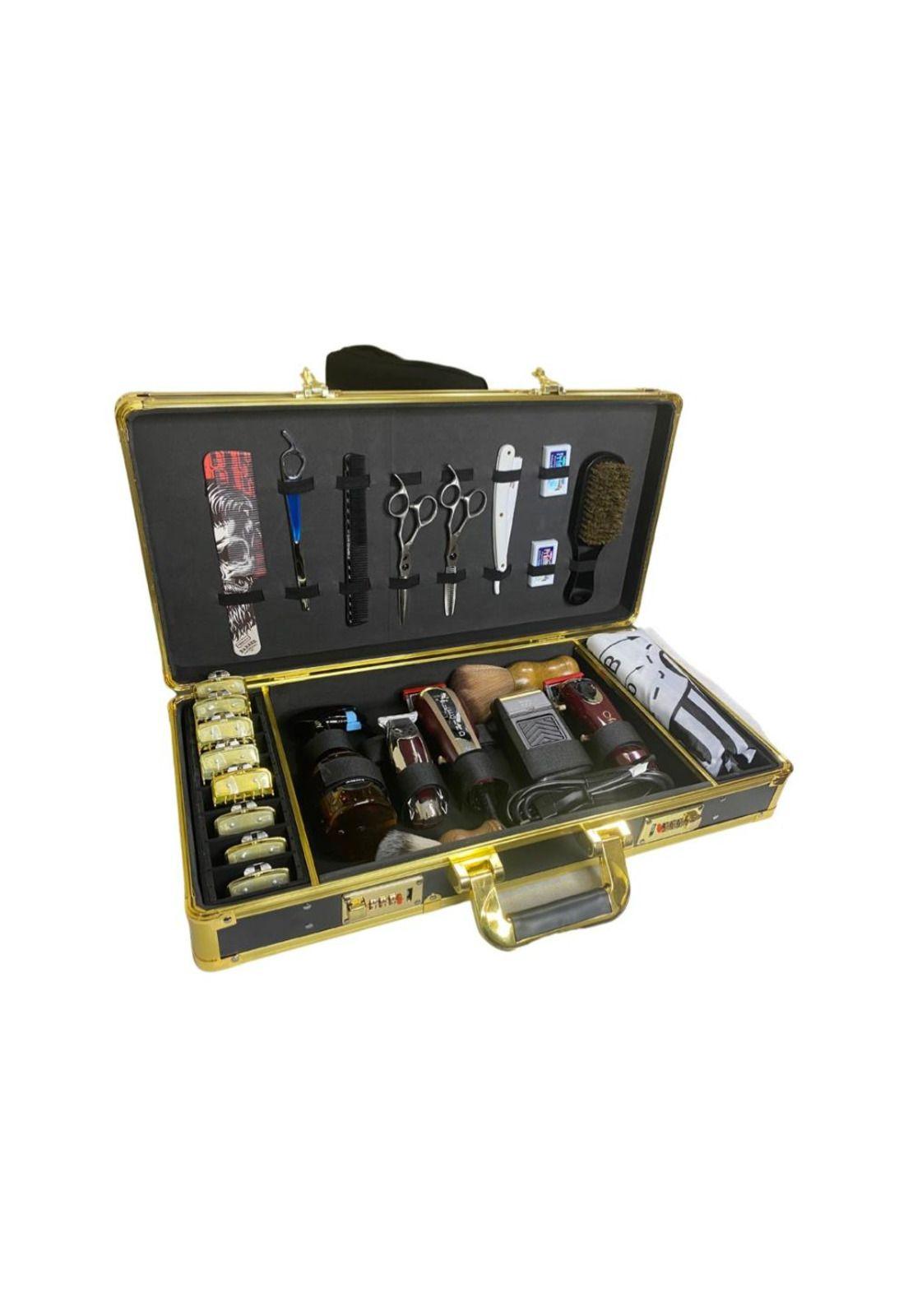 Maletín Organizador Para Barbería Maxcare Aluminio Golden-1