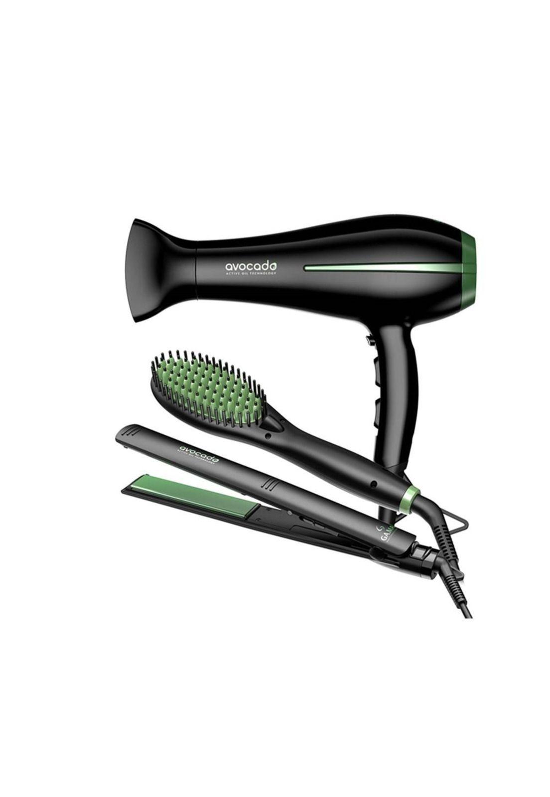Combo Triple Gama Avocado Secador Bora + Alisador + Cepillo-0