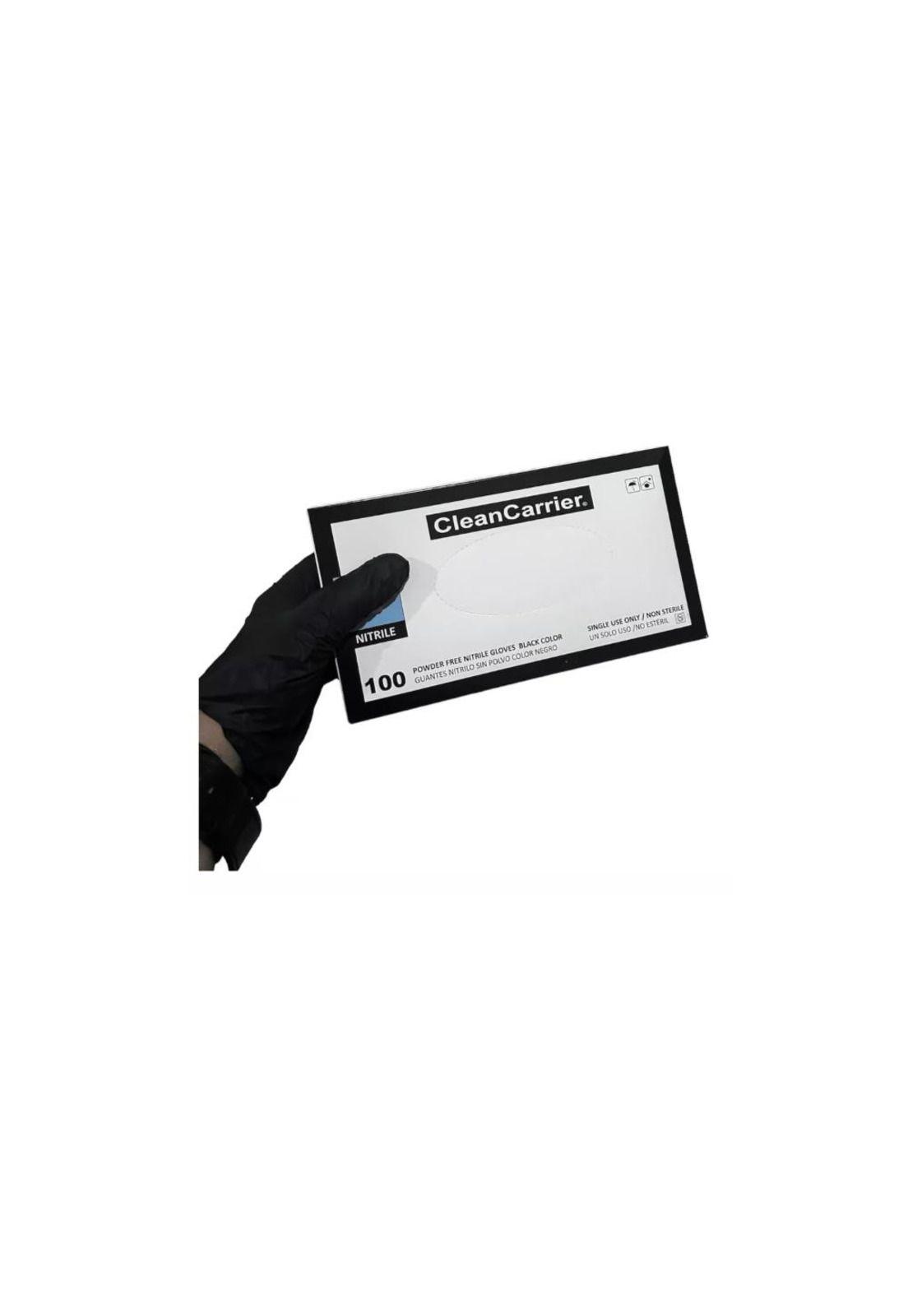 Guantes De Nitrilo Negro Clean Carrier 100un Talla S-2