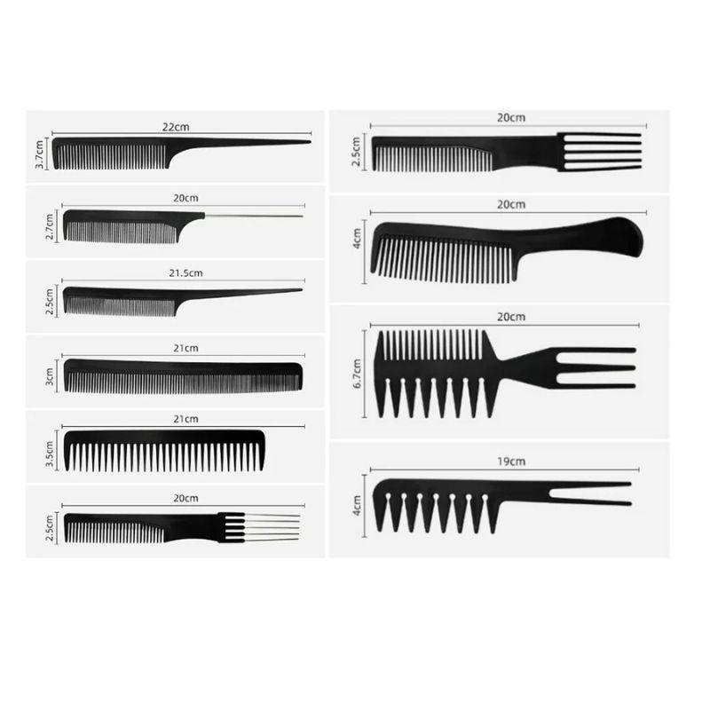 Set de 10 Peines de Peinado Para Peluquería Profesional-0