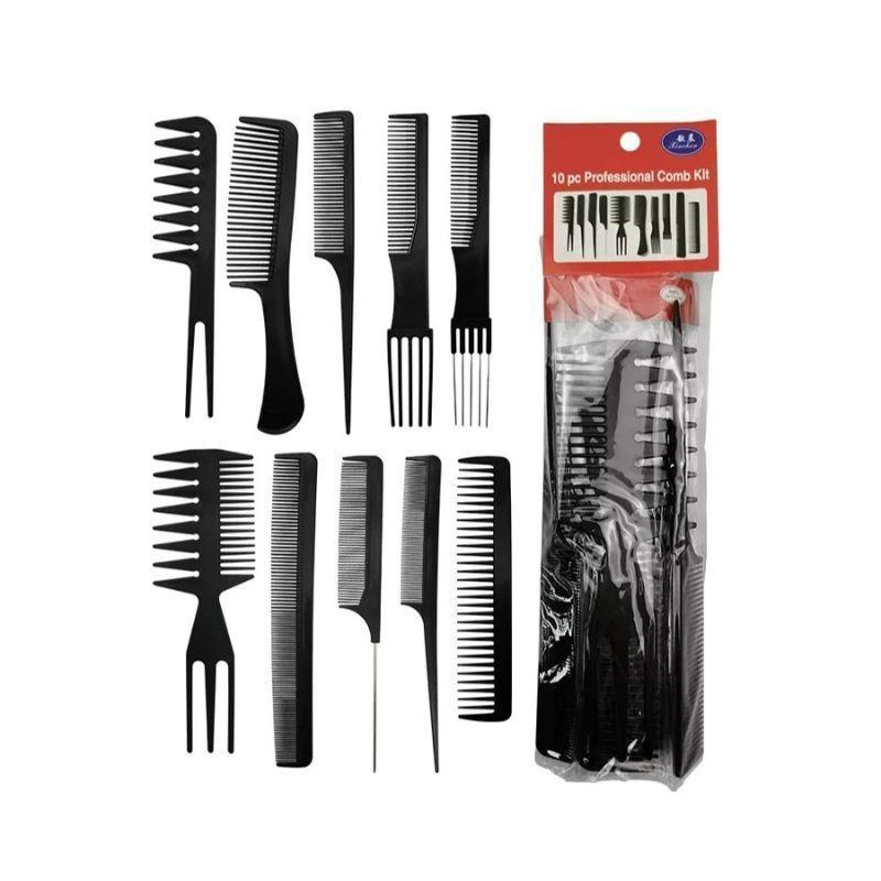 Set de 10 Peines de Peinado Para Peluquería Profesional-1