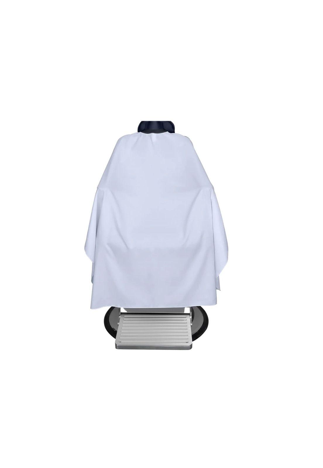 Capa de Barbero Broches Cuello de Silicona Blanco-0