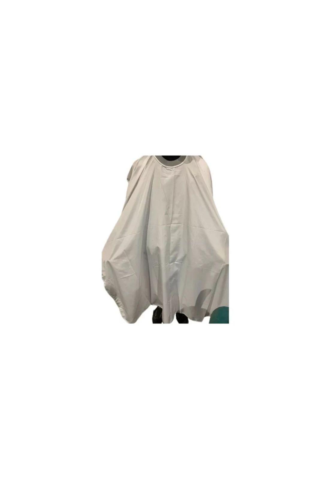 Capa de Barbero Broches Cuello de Silicona Blanco-1